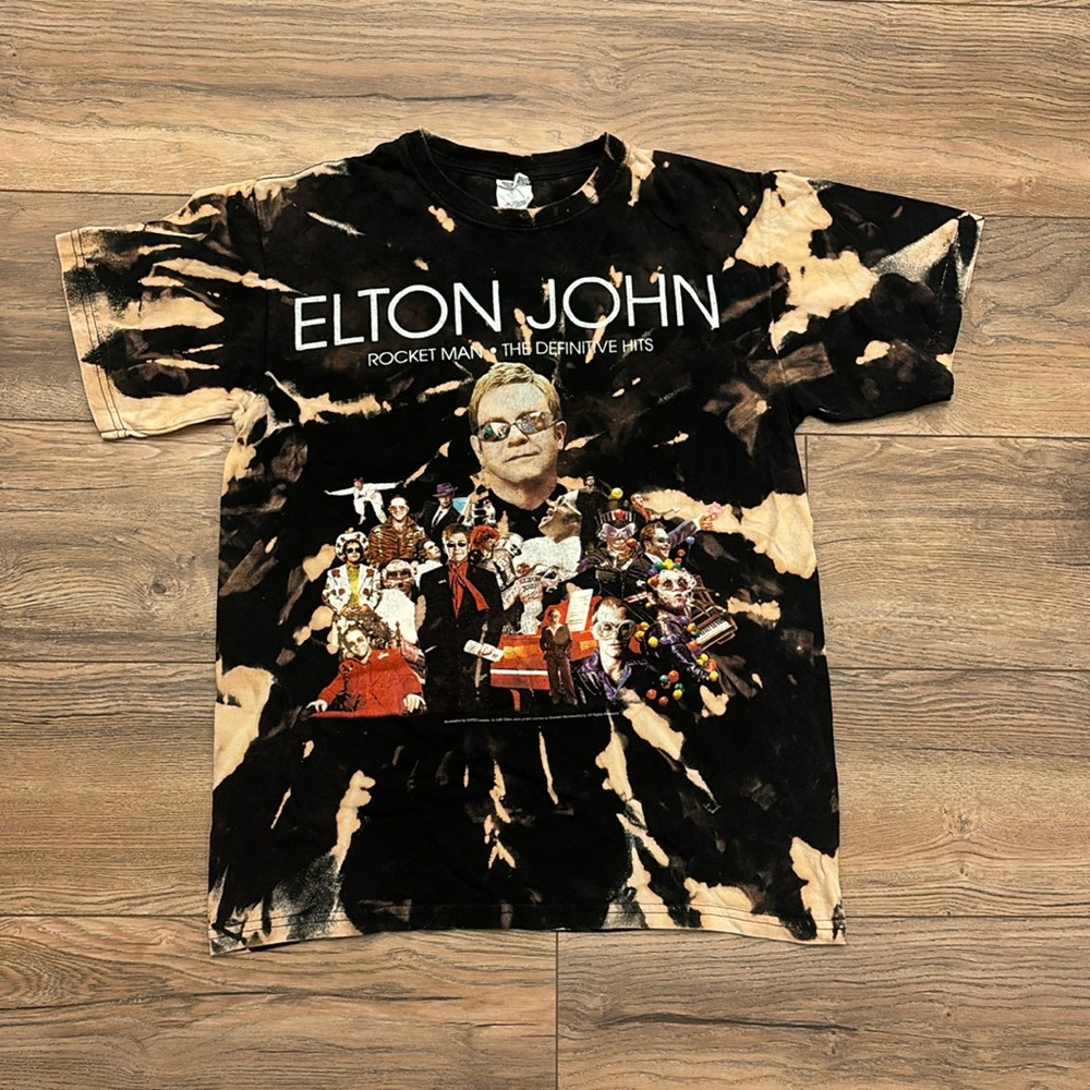 Graphic Tie-Dye T-Shirt - Black and Tan